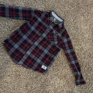 Shaun White Red and Gray Plaid Button Down Shirt